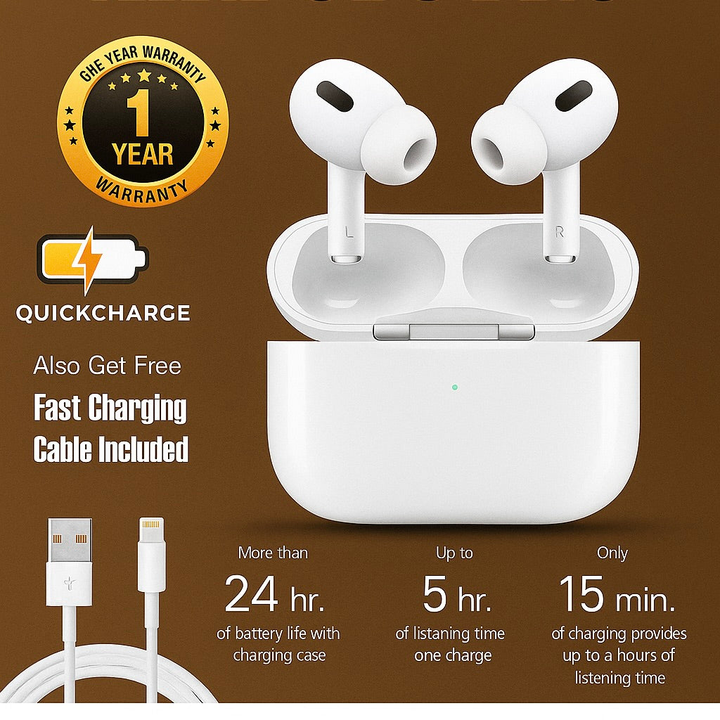 Wireless Bluetooth Earbuds with Charging Case – High Bass, Noise Cancellation & Long Battery Backup