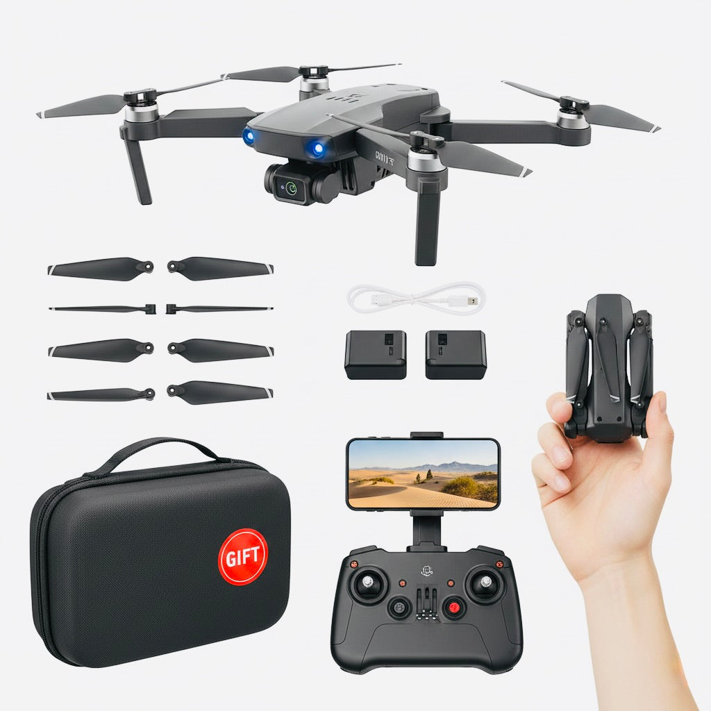 Foldable 4K GPS Drone with Dual Batteries and Carrying Case