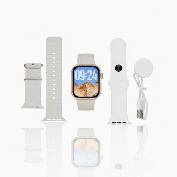 Smart Watch with Extra Straps & Magnetic Charger | Fitness Tracker, Heart Rate Monitor, Sleep Tracking, Notifications & Waterproof Design