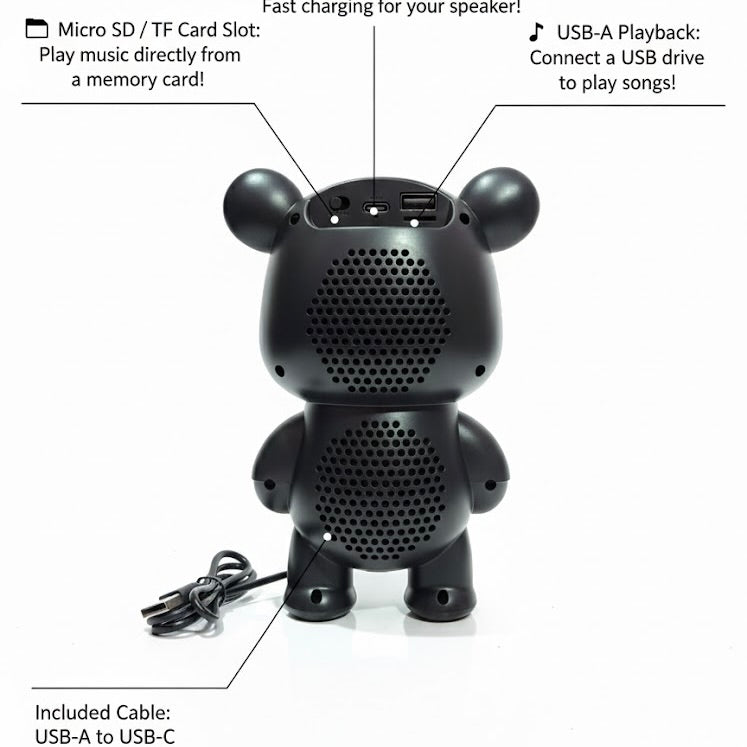 A stylish, art-inspired bear silhouette with a smooth Matte Black finish and eye-catching Gold Accents. It's the perfect statement piece for your home or office desk.