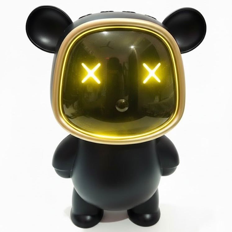 A stylish, art-inspired bear silhouette with a smooth Matte Black finish and eye-catching Gold Accents. It's the perfect statement piece for your home or office desk.
