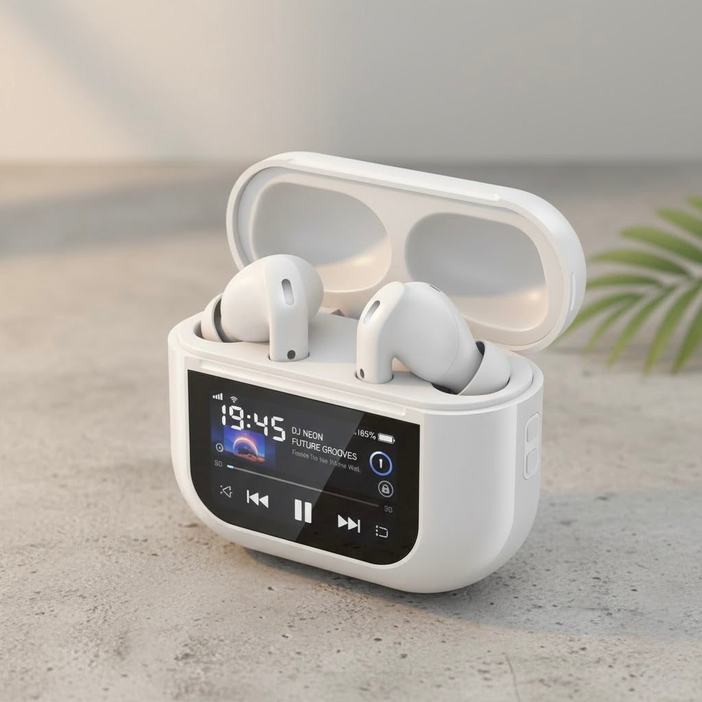 Wireless Earbuds with Smart LED Display Charging Case